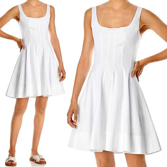 πΊπHPππΊ NWT Staud Wells Mini Dress White - Picture 15 of 16